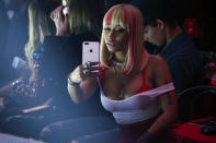 <p>Nicki Minaj takes at the Philipp Plein Spring/Summer 2018 collection fashion show during New York fashion week on September 9, 2017 in New York City. (Photo by Edward James/WireImage) </p>