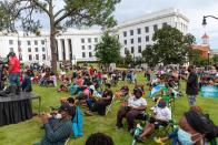 <p>The city of Montgomery held an evening vigil, remembering Representative Lewis's life. The event, held at Bicentennial Park, featuring singing, speeches, and a viewing of Lewis's casket as the funereal procession left Montgomery for Washington, D.C. <br></p>