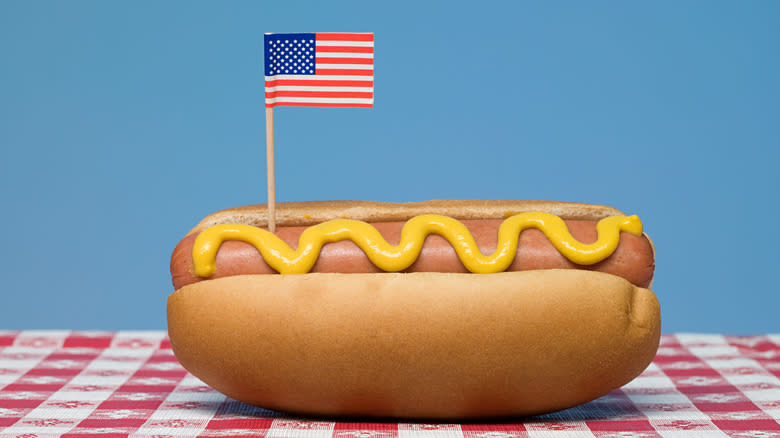 American flag hot dog