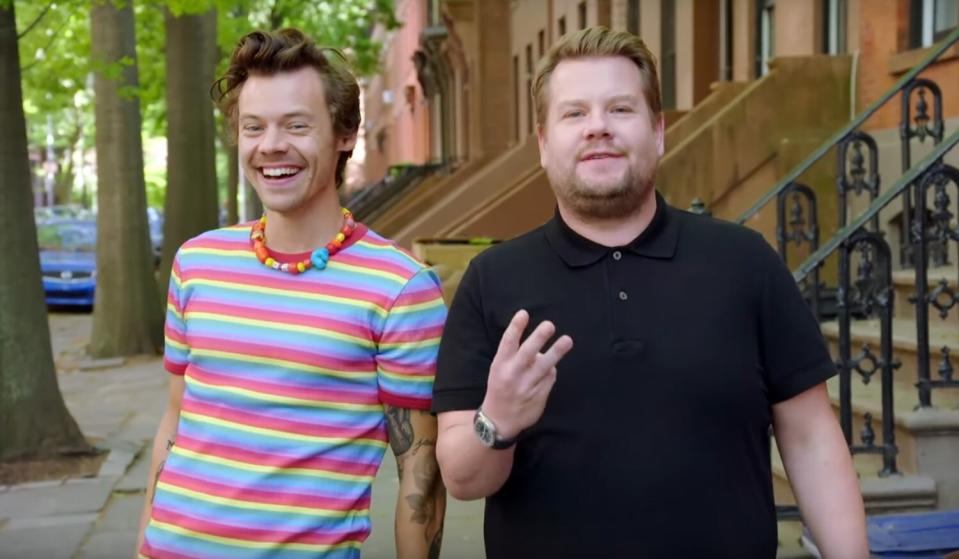 James Corden and Harry Styles hit the streets of Brooklyn with $300 to canvas apartments in search of a location to shoot a music video for "Daylight" from his new album "Harry's House" in just three hours, airing May 26, 2022 on The Late Late Show with James Corden