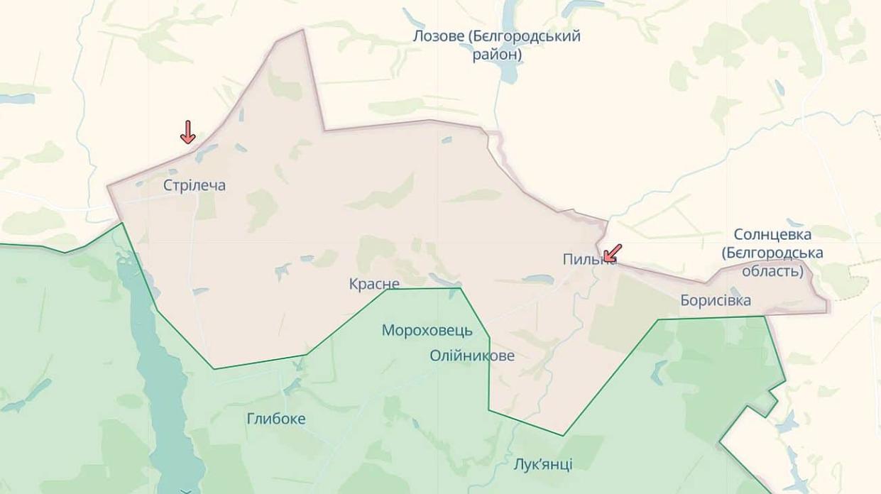 The northern part of Kharkiv Oblast. Screenshot: Deepstatemap