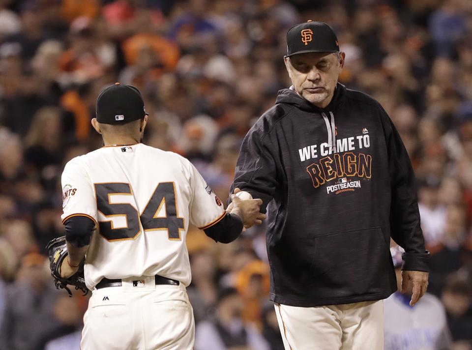 Sergio Romo was one of the five Giants relievers in the ninth. (AP)