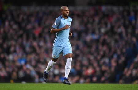 Britain Football Soccer - Manchester City v Burnley - Premier League - Etihad Stadium - 2/1/17 Manchester City's Fernandinho leaves the pitch after being sent off Reuters / Anthony Devlin Livepic