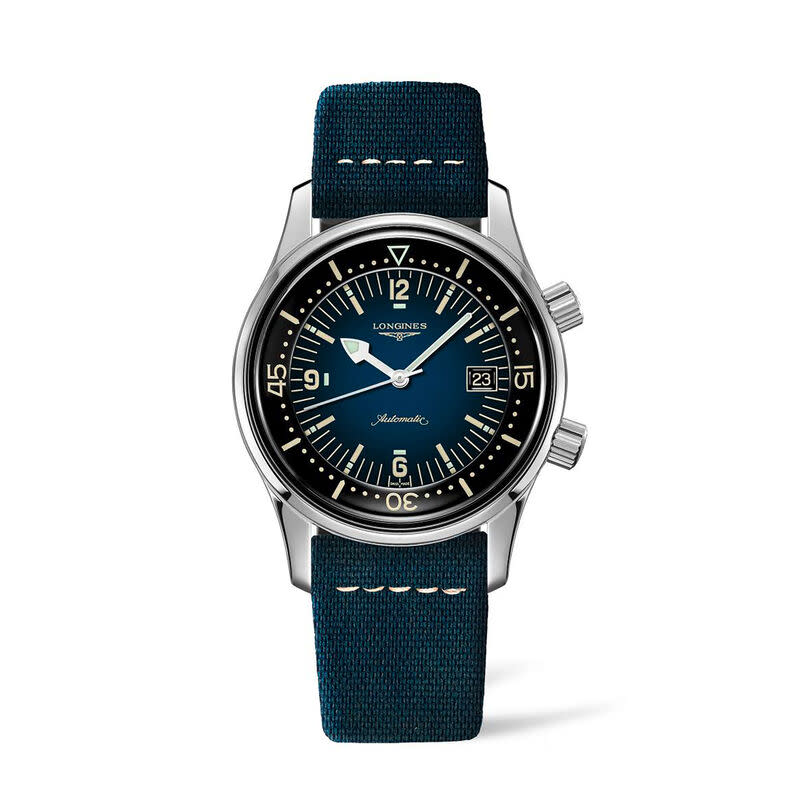<p><a href="https://go.redirectingat.com?id=74968X1596630&url=https%3A%2F%2Fwww.benbridge.com%2Fjewelry%2Flongines-legend-diver-watch-two-tone-dial-blue-leather-strap-42mm-12099479.html&sref=https%3A%2F%2Fwww.elle.com%2Ffashion%2Fg43944575%2Fmix-and-match-jewelry-and-watches-for-winning-style-combinations%2F" rel="nofollow noopener" target="_blank" data-ylk="slk:Shop Now;elm:context_link;itc:0;sec:content-canvas" class="link rapid-noclick-resp">Shop Now</a></p><p>Longines Legend Diver Blue Dial Watch, 42mm</p><p>benbridge.com</p>