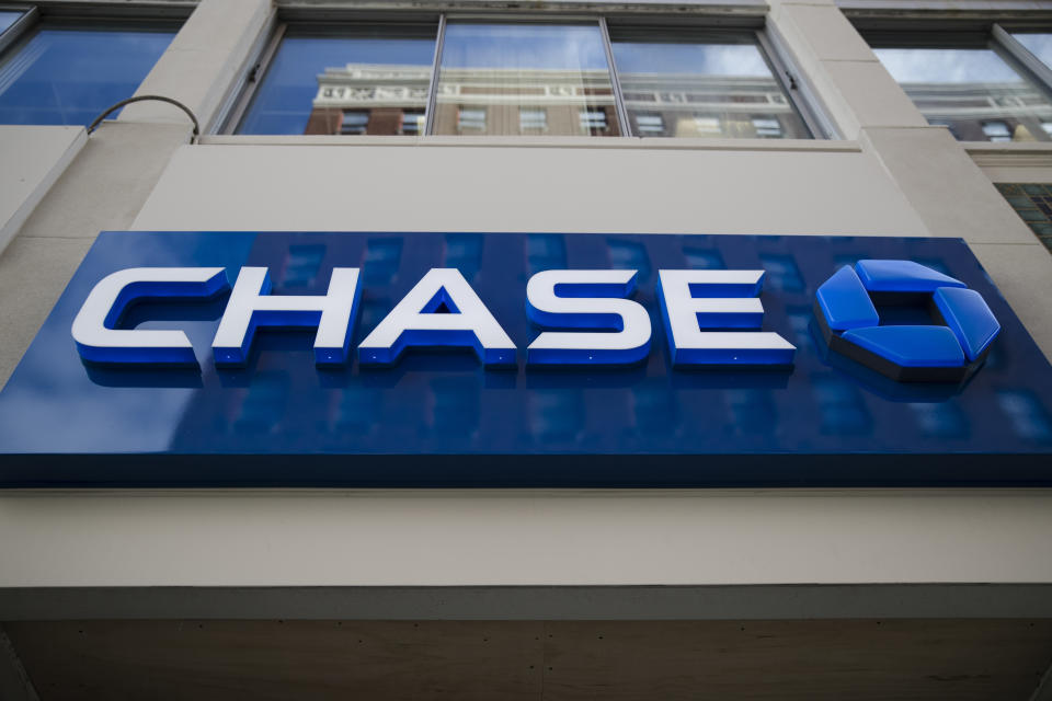 This Thursday, Nov. 29, 2018, photo shows a Chase bank location in Philadelphia. (AP Photo/Matt Rourke)