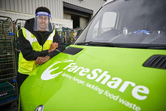 Marcus Rashford FareShare Greater Manchester visit