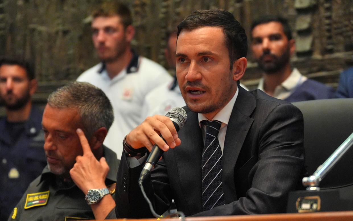 Prosecutor Raffaele Cammarano during the press conference