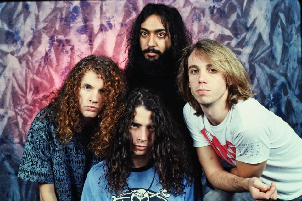 Jason Everman (far left) in Soundgarden in 1989  (Rex Features)