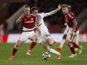 Britain Soccer Football - Middlesbrough v Sunderland - Premier League - The Riverside Stadium - 26/4/17 Sunderland's Adnan Januzaj in action with Middlesbrough's Adam Forshaw (L) and Adam Clayton (R) Action Images via Reuters / Lee Smith Livepic