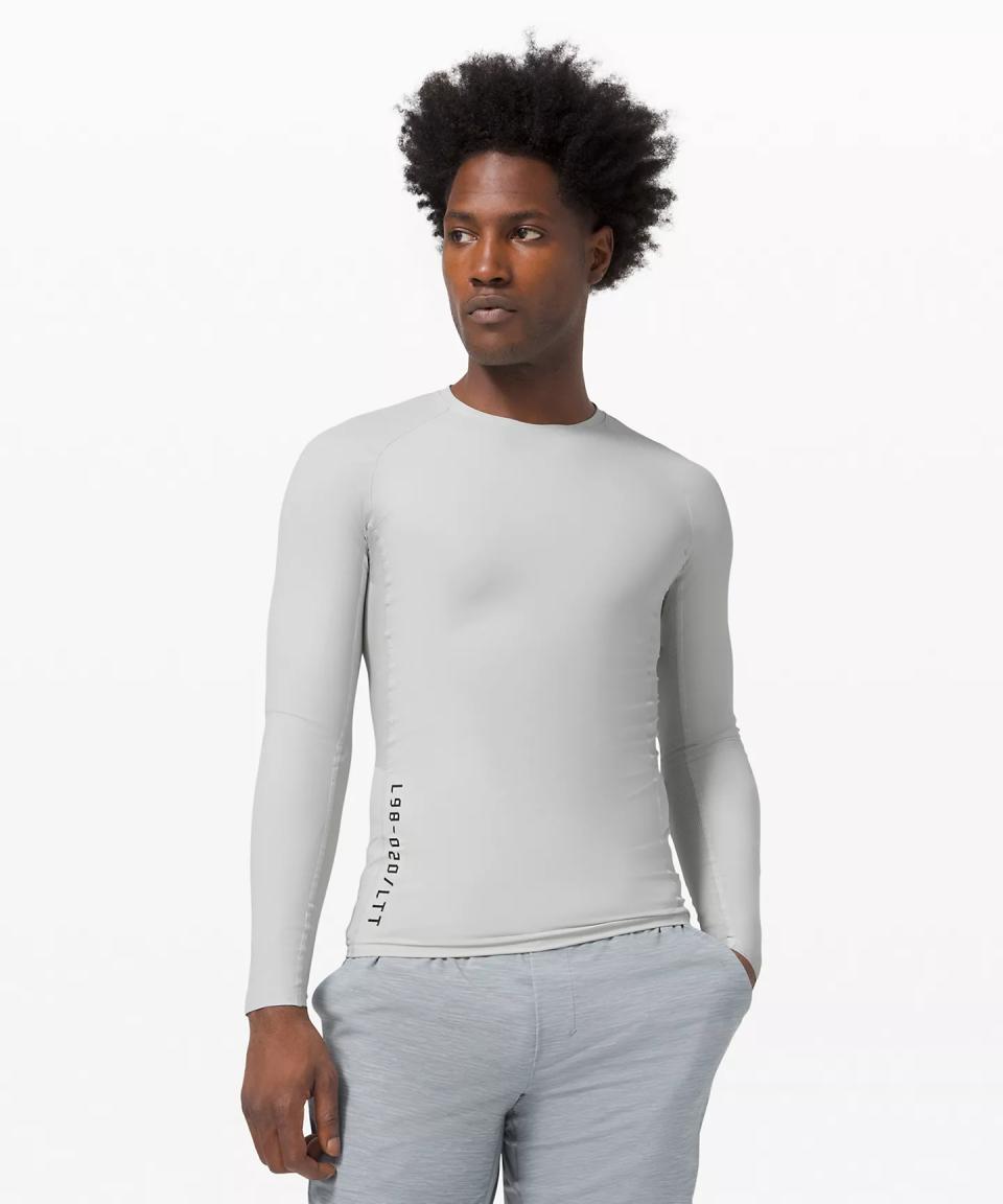 Lululemon's gray Vital Drive Long Sleeve Shirt