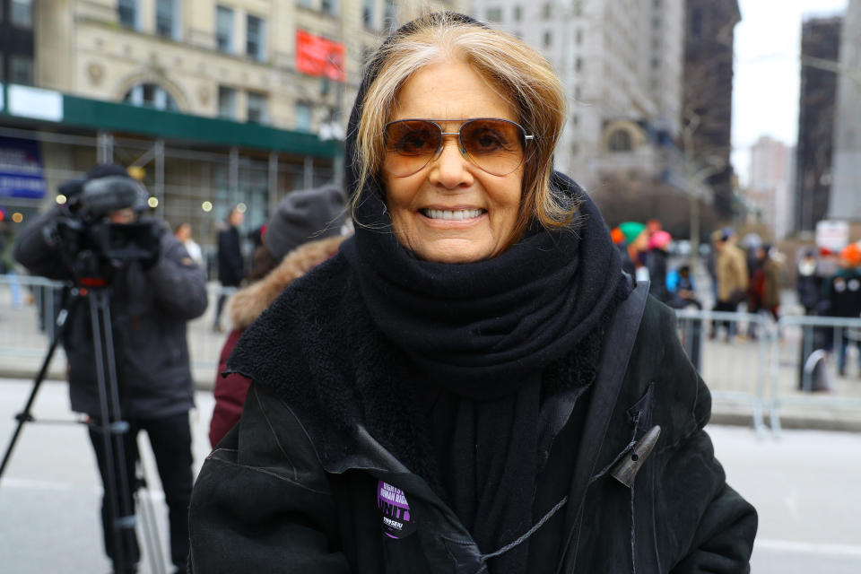 Journalist and social activist Gloria Steinem poses for a photo before speaking at the Women’s Unity Rally on Jan. 19, 2019. (Photo: Gordon Donovan/Yahoo News)