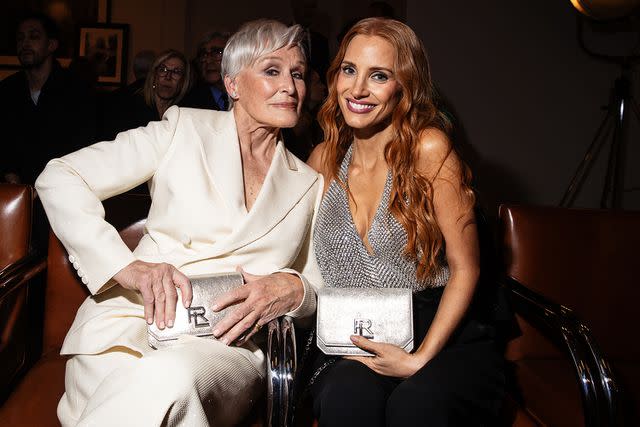 <p>Lexie Moreland/WWD via Getty Images</p> Glenn Close and Jessica Chastain