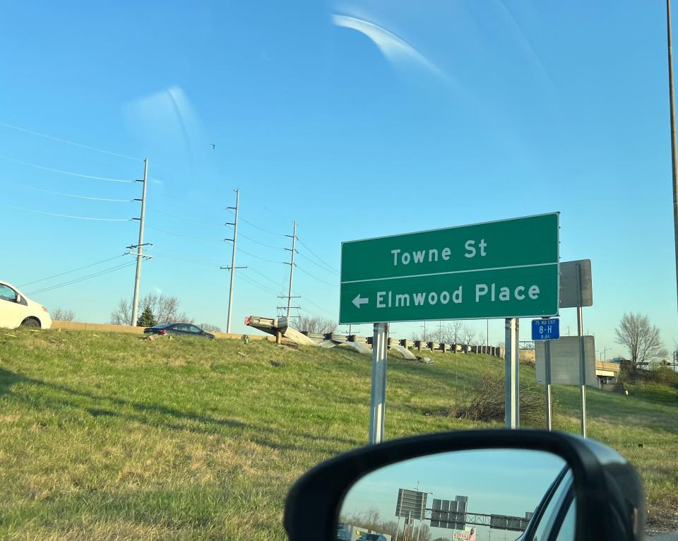 Interstate 75 includes an exit and entrance at Elmwood Place's Towne Street, both northbound only.