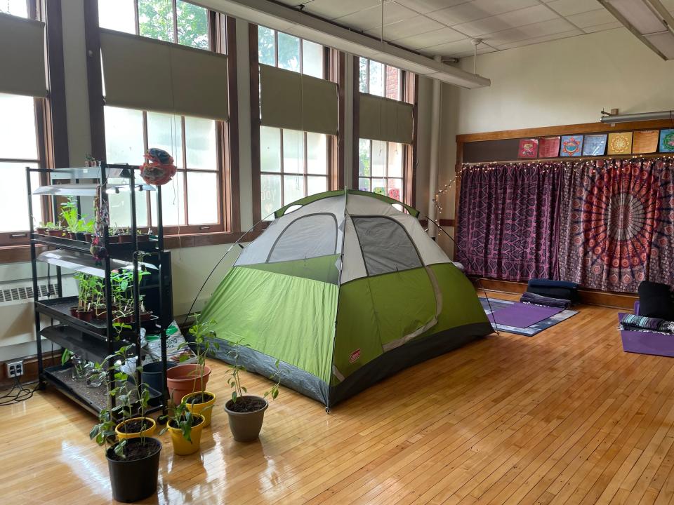 Students can rest in a tent at the MPS Success Center.