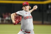 Cincinnati Reds pitcher Andrew Abbott throws against the Arizona Diamondbacks during the fourth inning of a baseball game Wednesday, May 15, 2024, in Phoenix. (AP Photo/Darryl Webb)