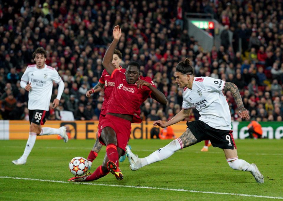 Darwin Nunez scored in both legs of Benfica’s Champions League quarter-final against Liverpool in April (Peter Byrne/PA) (PA Wire)