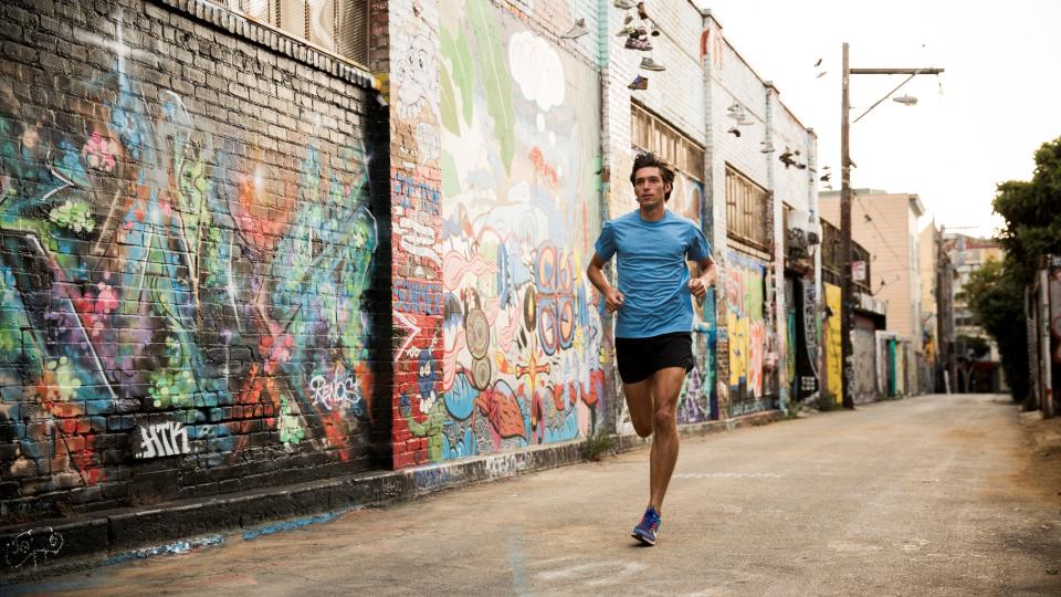 a photo of a man running