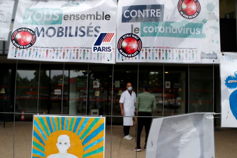 FILE PHOTO: Robert Ballanger hospital faces Covid-19 in Seine-Saint-Denis, one of France's poorest districts on the northern edge of Paris