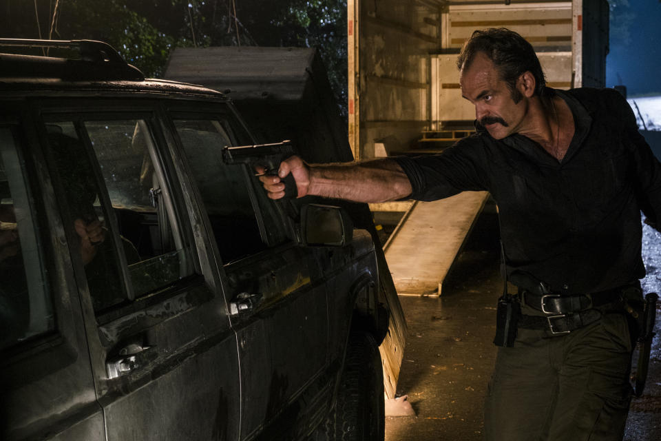 <p>Steven Ogg as Simon in AMC’s <i>The Walking Dead</i>.<br>(Photo: Gene Page/AMC) </p>