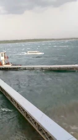 A duck boat is seen at Table Rock Lake in Branson, Missouri, U.S., July 19, 2018 in this picture grab obtained from social media video. Ron Folsom/via REUTERS