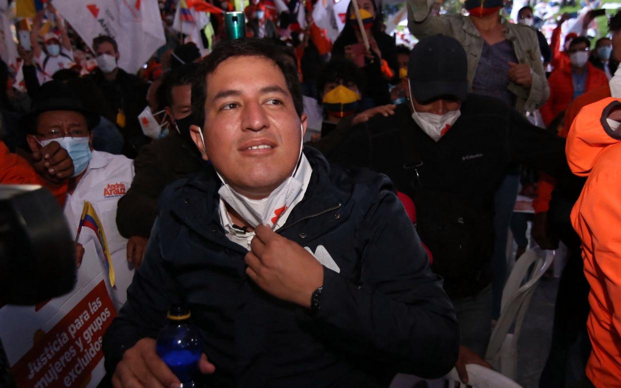 Ecuadorian presidential candidate Andres Arauz  - CRISTINA VEGA RHOR/AFP via Getty Images