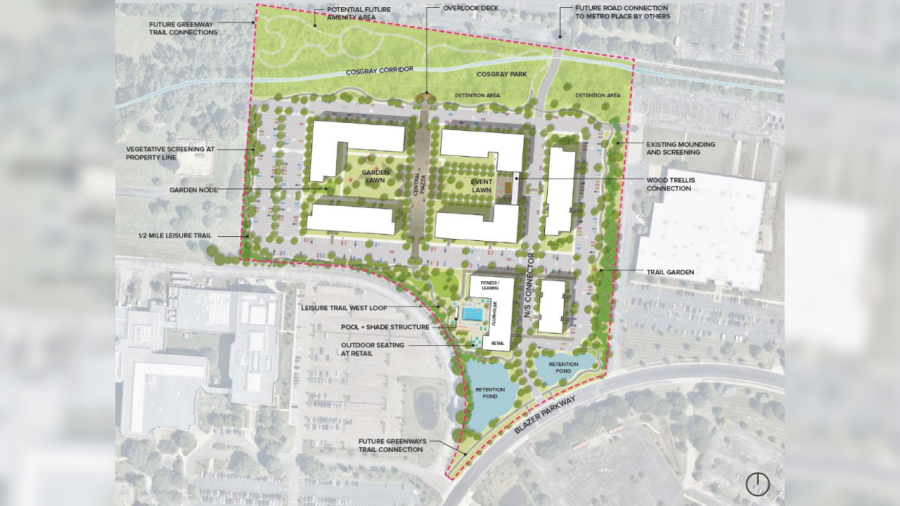 <em>A rendering of the 18.9-acre site submitted to Dublin’s Planning and Zoning Commission. (Courtesy Photo/Dublin Planning and Zoning Commission)</em>