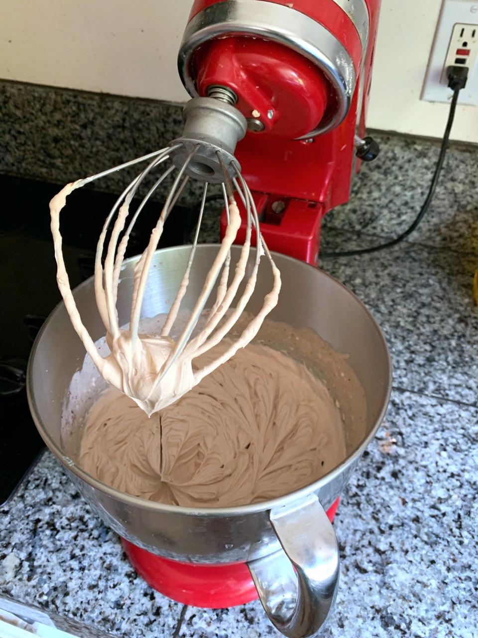 Mixing for Ina Garten's mocha icebox cake