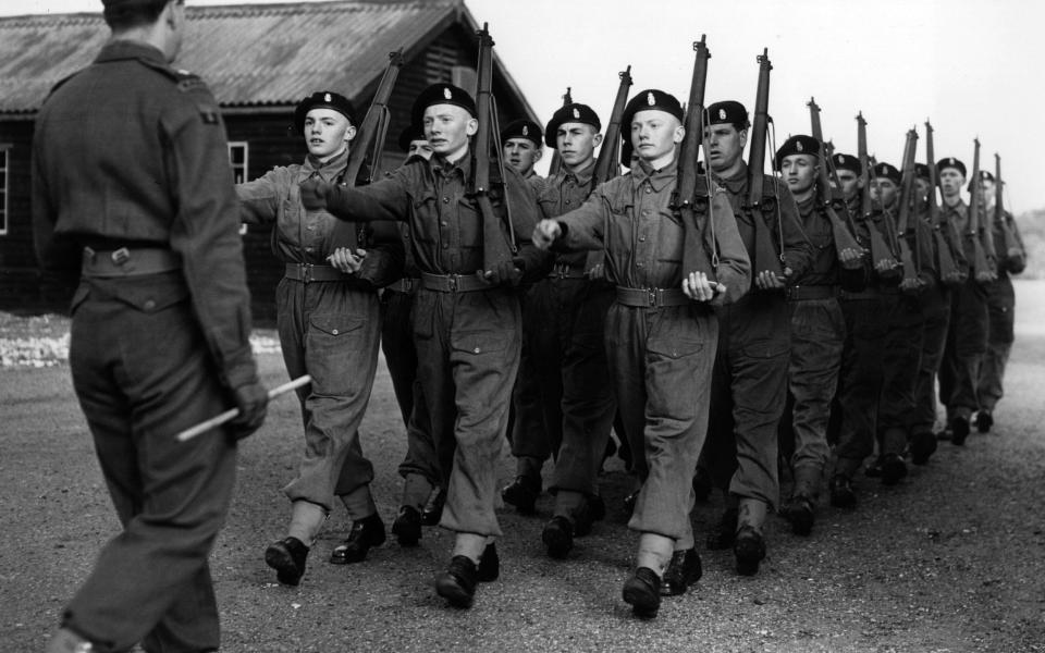National Service recruits training in North Frith Barracks, Hampshire, 1953
