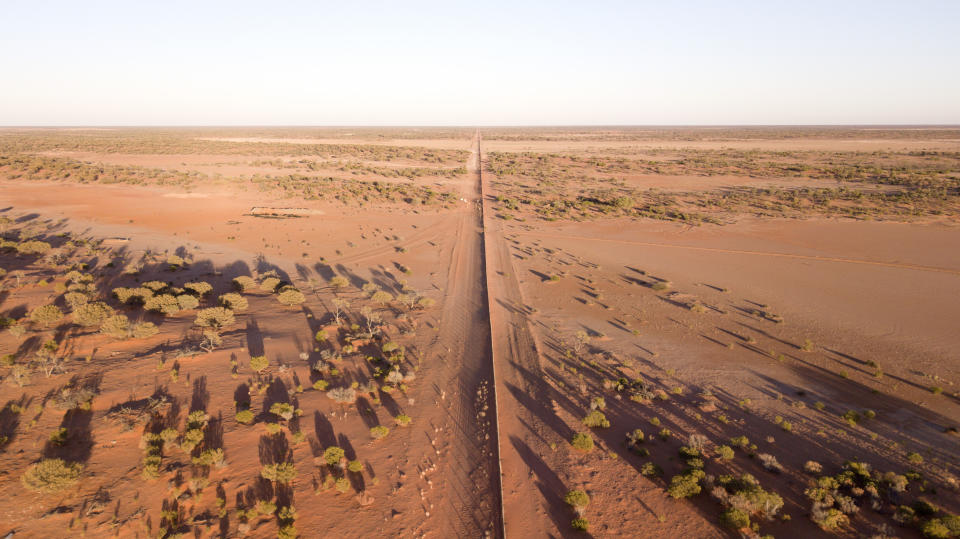 The dingo fence stretching across Australia's outback. 