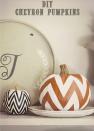 <p>The zig-zag trend is still pretty ubiquitous as far as patterns go — and these pumpkins seriously nail it.</p><p><em><a href="http://www.mysweetsavannahblog.com/2012/09/diy-chevron-pumpkins.html" rel="nofollow noopener" target="_blank" data-ylk="slk:Get the tutorial at My Sweet Savannah »;elm:context_link;itc:0;sec:content-canvas" class="link ">Get the tutorial at My Sweet Savannah »</a></em></p>