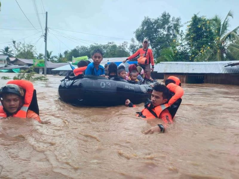 Rescue operations amid tropical storm Paeng in Philippines