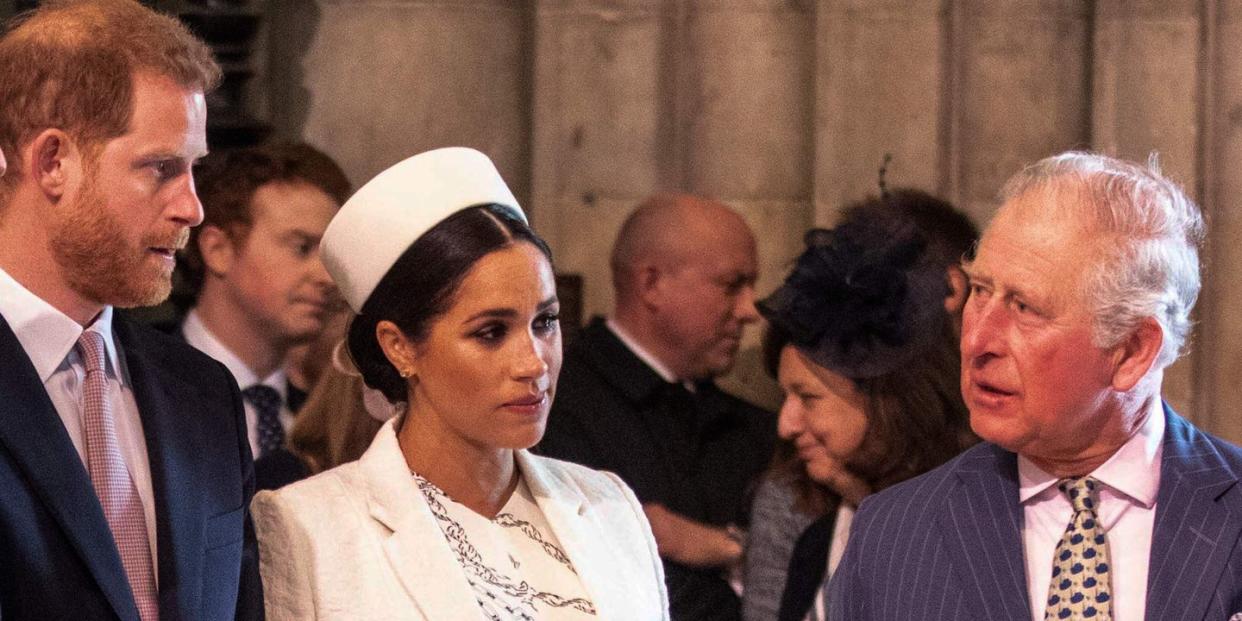 britains meghan, duchess of sussex 2r talks with britains prince charles, prince of wales r as britains prince william, duke of cambridge, l talks with britains prince harry, duke of sussex, 2l as they all attend the commonwealth day service at westminster abbey in london on march 11, 2019 britains queen elizabeth ii has been the head of the commonwealth throughout her reign organised by the royal commonwealth society, the service is the largest annual inter faith gathering in the united kingdom photo by richard pohle pool afp photo by richard pohlepoolafp via getty images