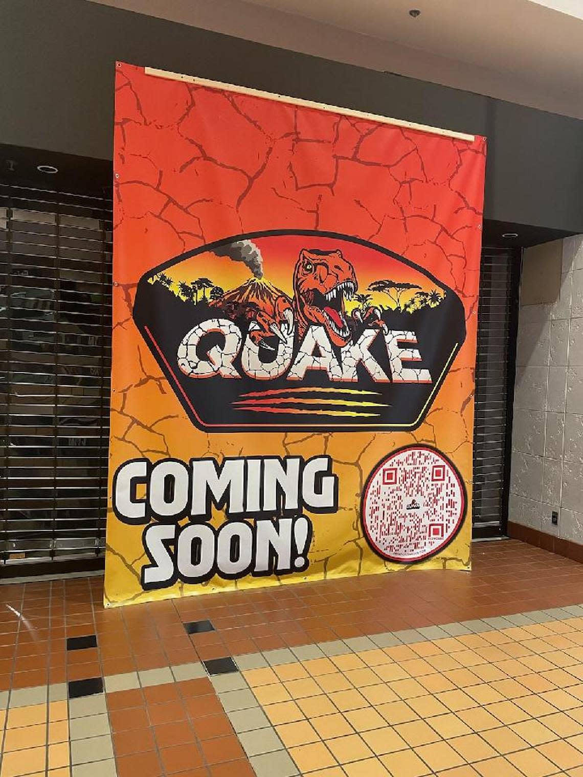 Quake, the dinosaur-themed trampoline park and entertainment venue, will open an arcade at Columbia Center mall in September.