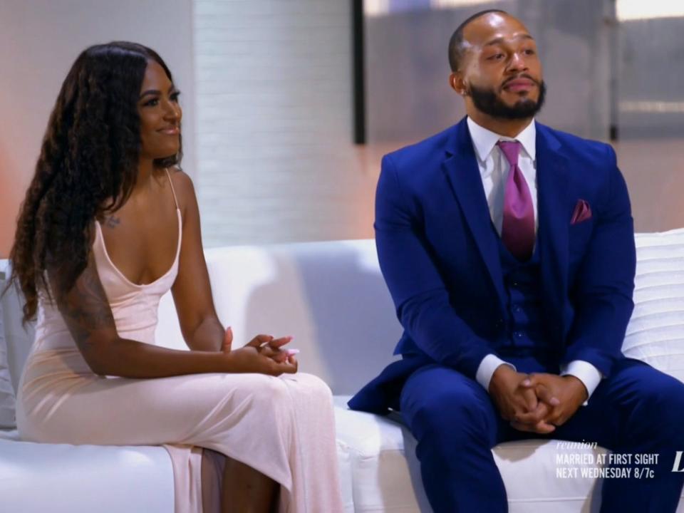 Katina and Olajuwon on "Married At First Sight."