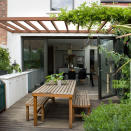 <p> Make your garden decking an extension of your home. Decking can be easily levelled with your internal floor so that the boundaries between inside and outside are almost blurred. </p> <p> A trellis overhead adds some cover and shade, and plants can be trained up and over it to add interest. Outdoor kitchen cupboards make preparing outdoor meals a cinch. </p>