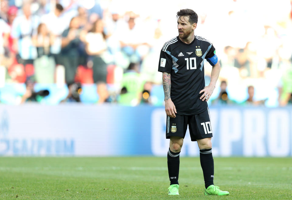 Lionel Messi during the 2018 FIFA World Cup Russia group D match between Argentina and Iceland at Spartak Stadium on June 16, 2018 in Moscow, Russia.