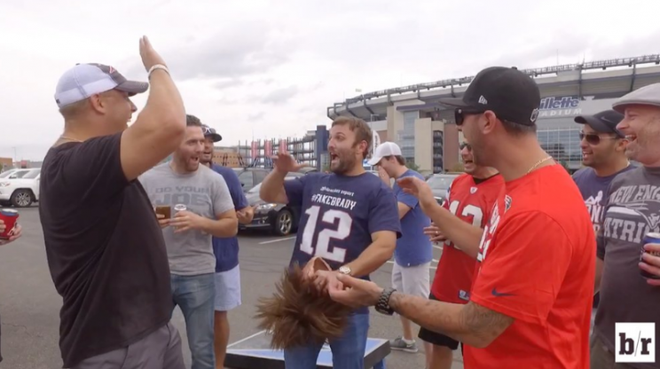 Wes Welker with Patriots fans (Bleacher Report twitter)