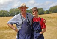 <p>Father and son duo, Jim and Ralph, enjoy working on creative projects together — and the show is their biggest challenge yet. Ralph is a groundsman at a school in Eastbourne and has a City and Guilds qualification in horticulture at Level 3, while son Jim studies 3D design and craft in Brighton. </p><p>Jim says: 'Through dad, I grew up with a love of the outdoors but I didn't love <a href="https://www.housebeautiful.com/uk/garden/a32173671/gardening-for-beginners/" rel="nofollow noopener" target="_blank" data-ylk="slk:gardening;elm:context_link;itc:0;sec:content-canvas" class="link ">gardening</a> so much. I was always the one who had to clear up after Dad had cut a hedge or whatever. That was a labour of love! I'm studying 3D Design and Craft, so this show is right up our street: it combines what we both do.'<br></p>