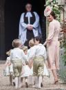 <p>For <a href="https://www.townandcountrymag.com/the-scene/weddings/a9562354/pippa-middleton-wedding-dress-news/" rel="nofollow noopener" target="_blank" data-ylk="slk:Pippa Middleton's wedding;elm:context_link;itc:0;sec:content-canvas" class="link ">Pippa Middleton's wedding</a> in Berkshire on May 20, the Duchess of Cambridge wore a pink Alexander McQueen dress, the same designer she wore to her own wedding in 2011.</p>