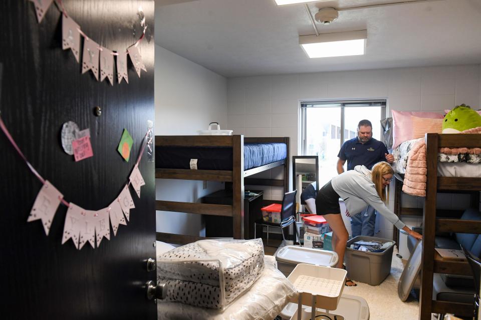 Ryleigh Richter moves into her dorm room on Saturday, August 27, 2022, at Augustana University in Sioux Falls.