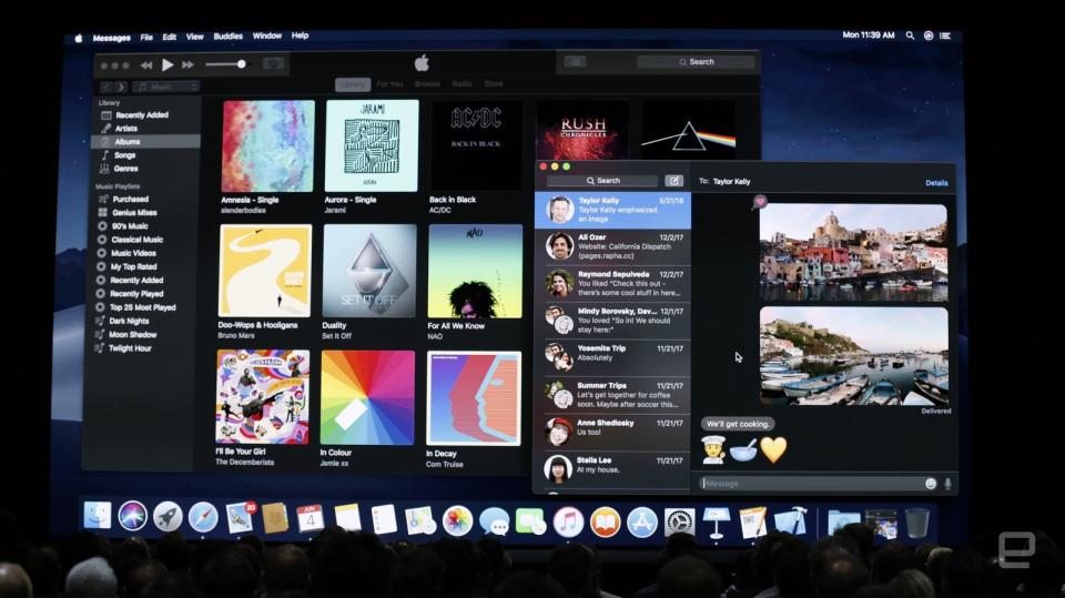 The leaks were on the ball: macOS Mojave will include a dark mode. While the