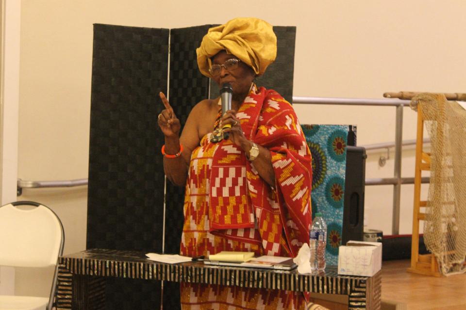 Vivian Filer speaks during the "Break Every Chain Master Class" held Tuesday at the Cotton Club Museum & Cultural Center in southeast Gainesville.
(Credit: Photo by Voleer Thomas, Correspondent)