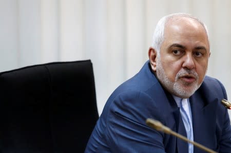 Iranian Foreign Minister Mohammad Javad Zarif speaks at "Common Security in the Islamic World" forum in Kuala Lumpur