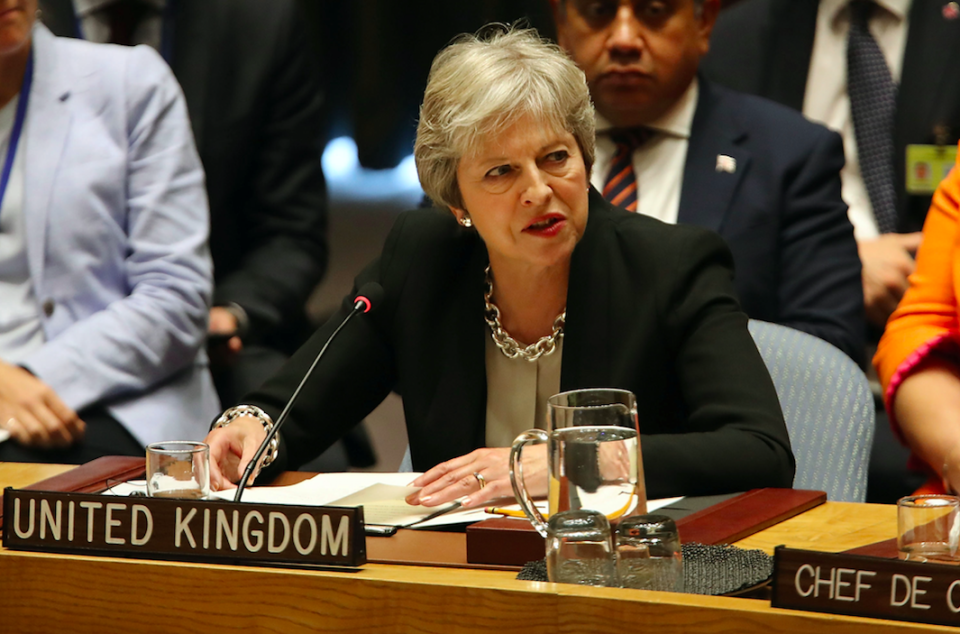 <em>Mrs May said Brexit was ‘not a rejection of multilateralism or international co-operation’ (Getty)</em>