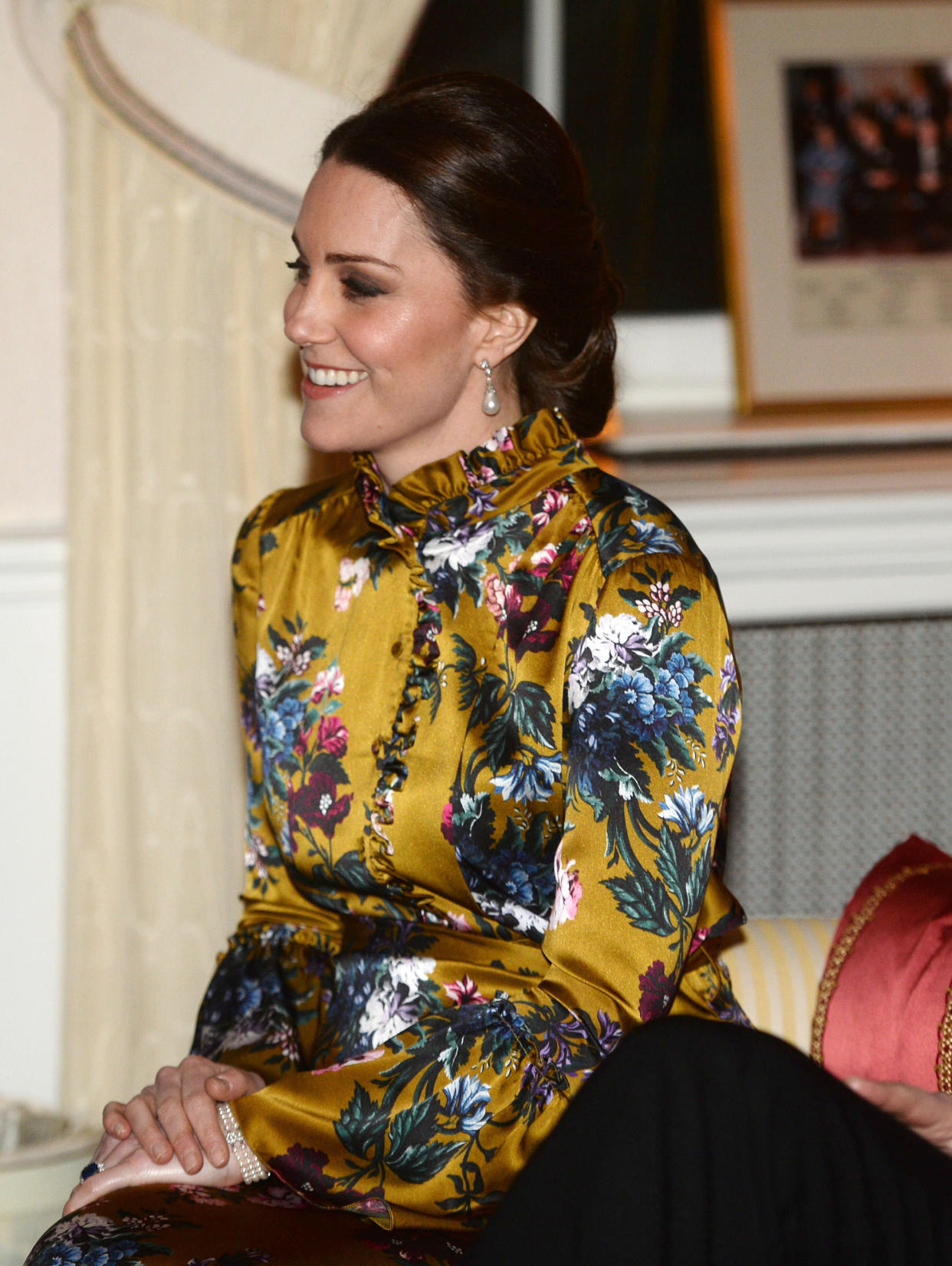 The Duchess of Cambridge gave a nod to her late mother-in-law Princess Diana by wearing her bracelet and earrings [Photo: PA Images]