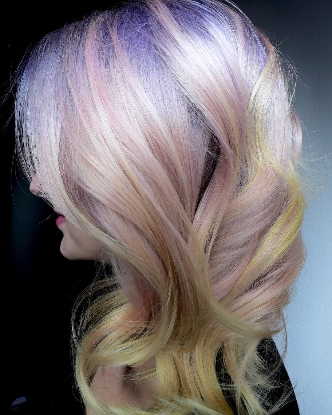 The Sunset Pastel Hair Color Trend Is The Dreamiest Way To Go Rainbow For Spring 9203