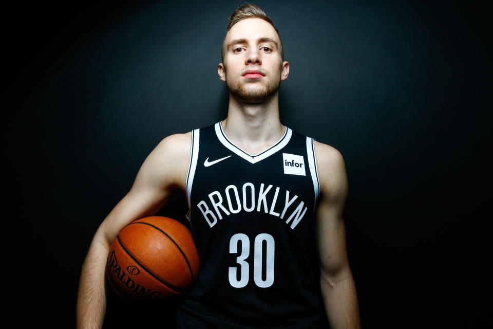 NEW YORK, NY - SEPTEMBER 24: Dzanan Musa #30 of the Brooklyn Nets poses for a portrait during Media Day at the HSS Training Facility on September 24, 2018 in New York City. NOTE TO USER: User expressly acknowledges and agrees that, by downloading and or using this photograph, User is consenting to the terms and conditions of the Getty Images License Agreement. 