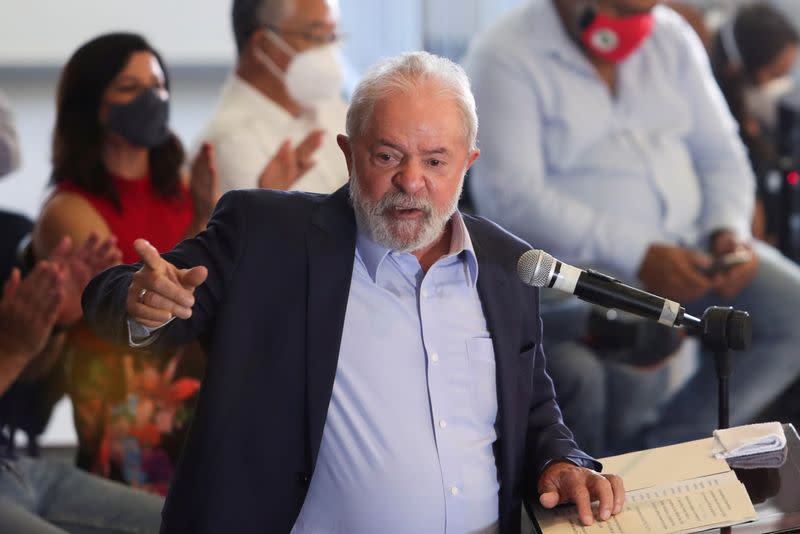 FILE PHOTO: Brazil's former President Lula attends a news conference in Sao Bernardo do Campo