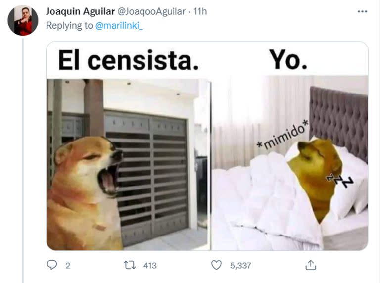 Uno de los memes que despertó risas en el día del Censo