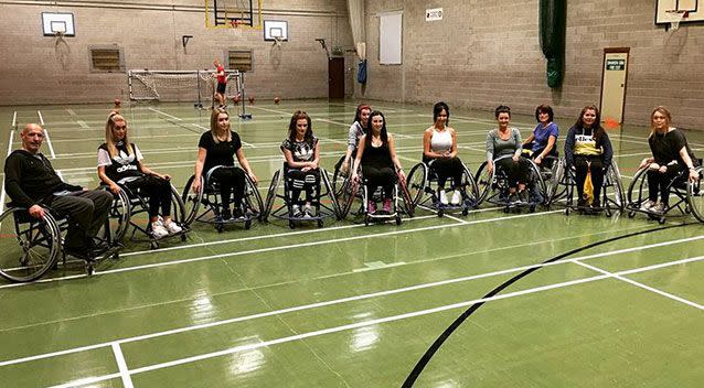 Ms Antoniazzi's friends rallied together to play wheelchair basketball with her. Source: Facebook